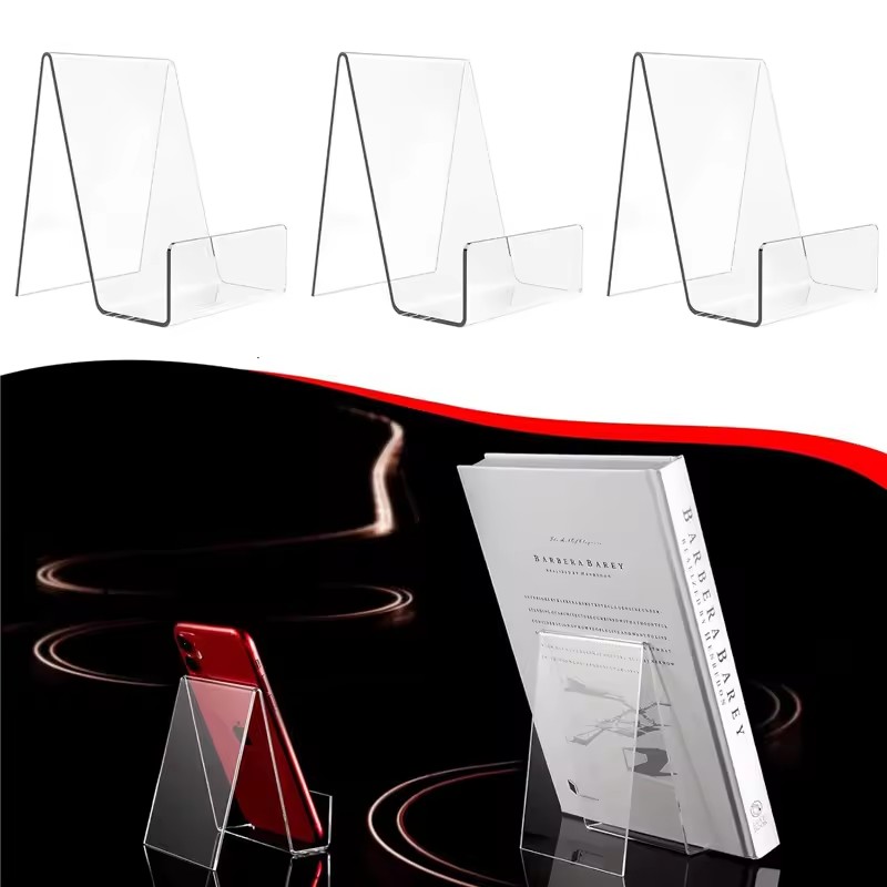 Clear Acrylic Book Stand Holder - 4 шт. прозрачных регулируемых подставок для