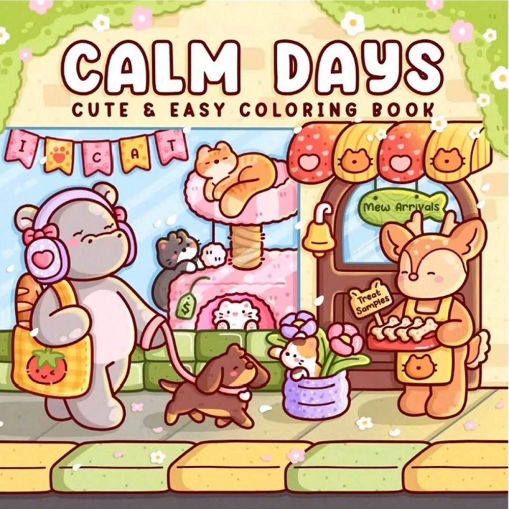Adult Coloring Book Stress Relief - Книга-раскраска с милыми животными для снятия