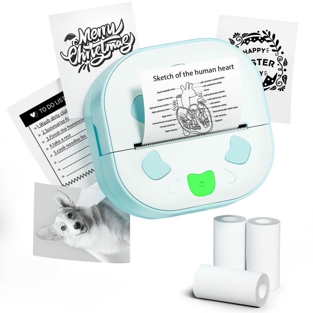 Mini Pocket Thermal Printer Paper Roll - Мини-принтер для наклеек с 3 рулонами