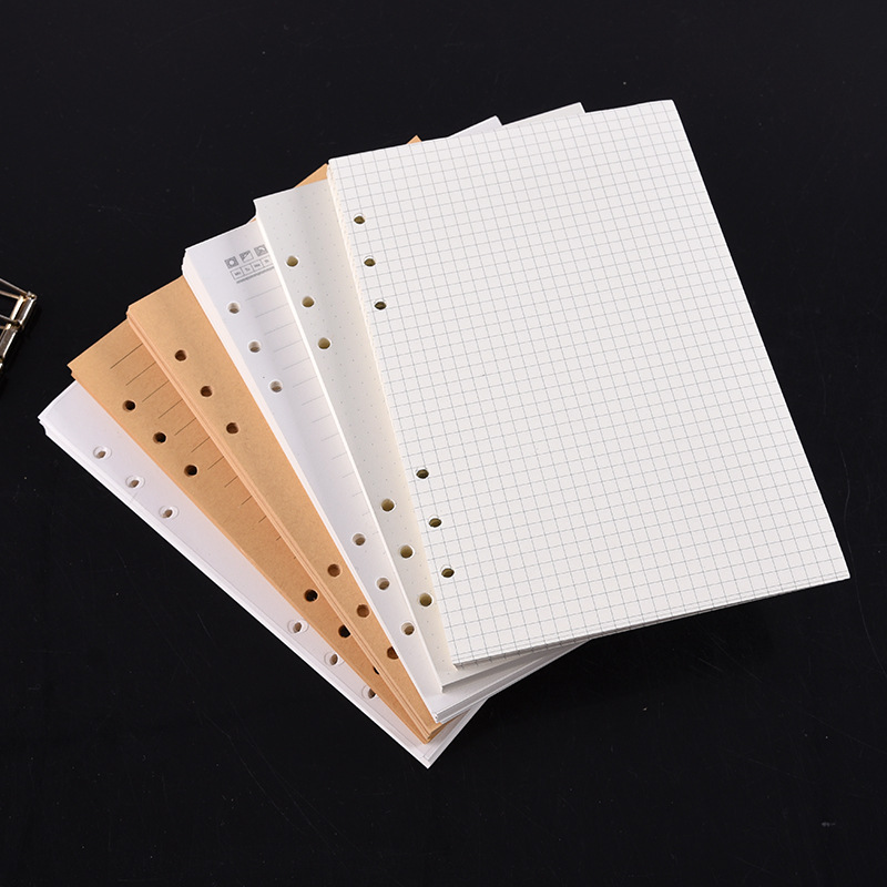 A5 Spiral Dotted Grid Notebook - A5 A6 A7 Черный крафт Белый