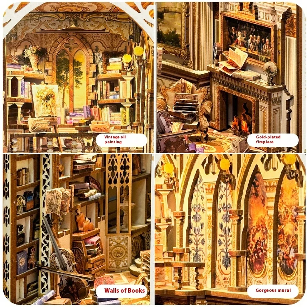 Деревянная книжная полка «сдел – обзор и цена Diy Wooden Book Nook Kit Shelf Insert