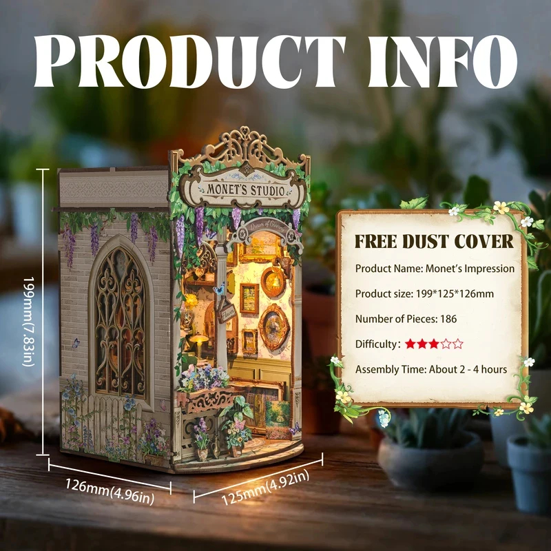 Деревянный набор для сборки кн – обзор и цена Diy Wooden Book Nook Kit Shelf Insert