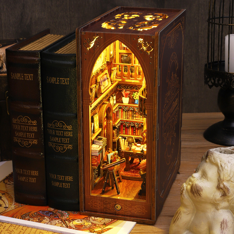 DIY книжный уголок, полка, вст – обзор и цена Diy Wooden Book Nook Kit Shelf Insert