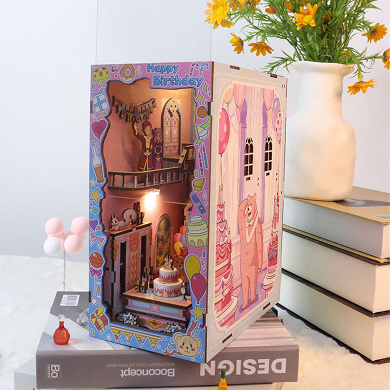 DIY деревянная книжная полка-у – обзор и цена Diy Wooden Book Nook Kit Shelf Insert